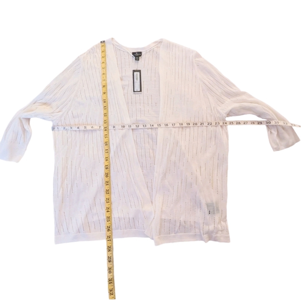 Worthington‎ Women's Sweater Cardigan 2xl White NWT Open Front Normcore - Picture 3 of 6